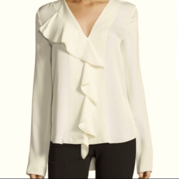 GIFTED💝 Theory Jastrid Silk Blouse in Ivory - Picture 4 of 7